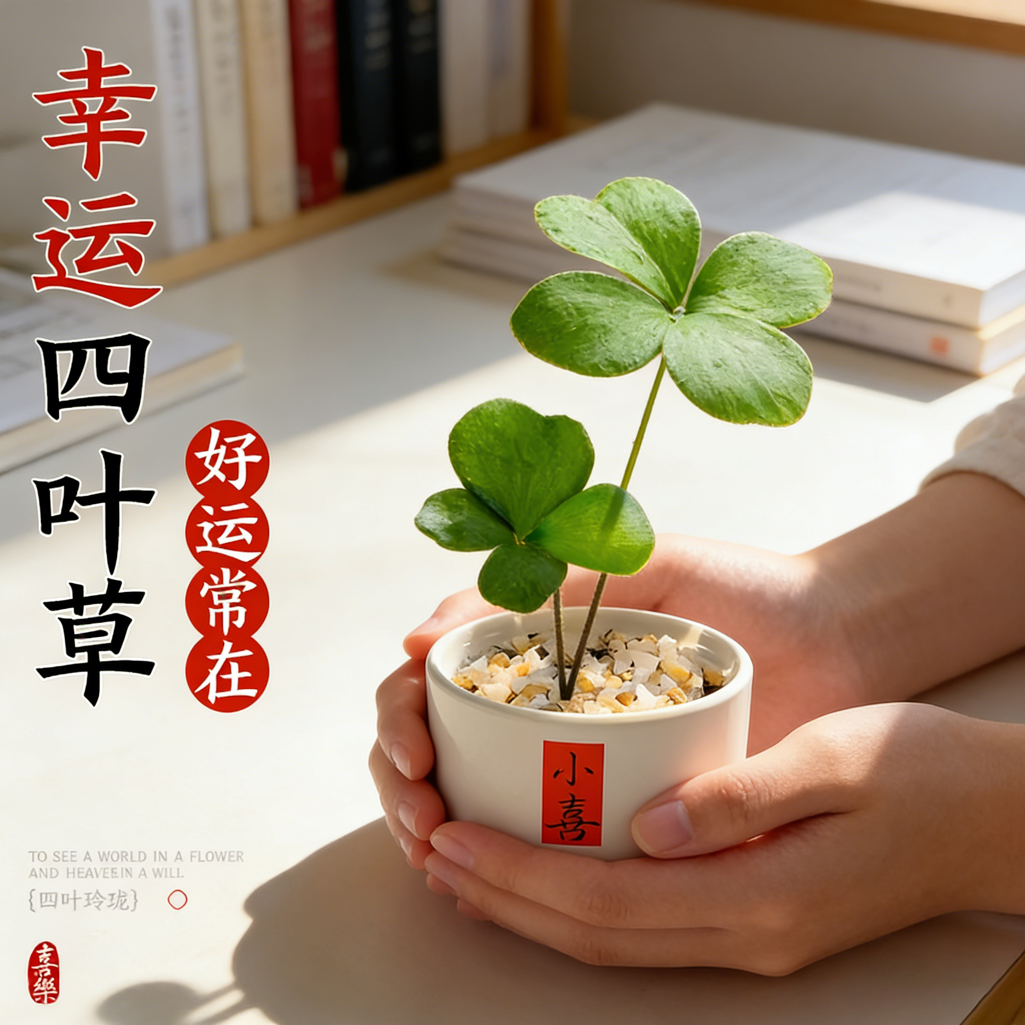 墨西哥铁幸运四叶草盆栽室内好养绿植新年招财旺宅桌面懒人盆栽