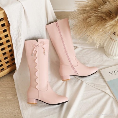 taobao agent Autumn white high boots, small princess costume, Lolita style