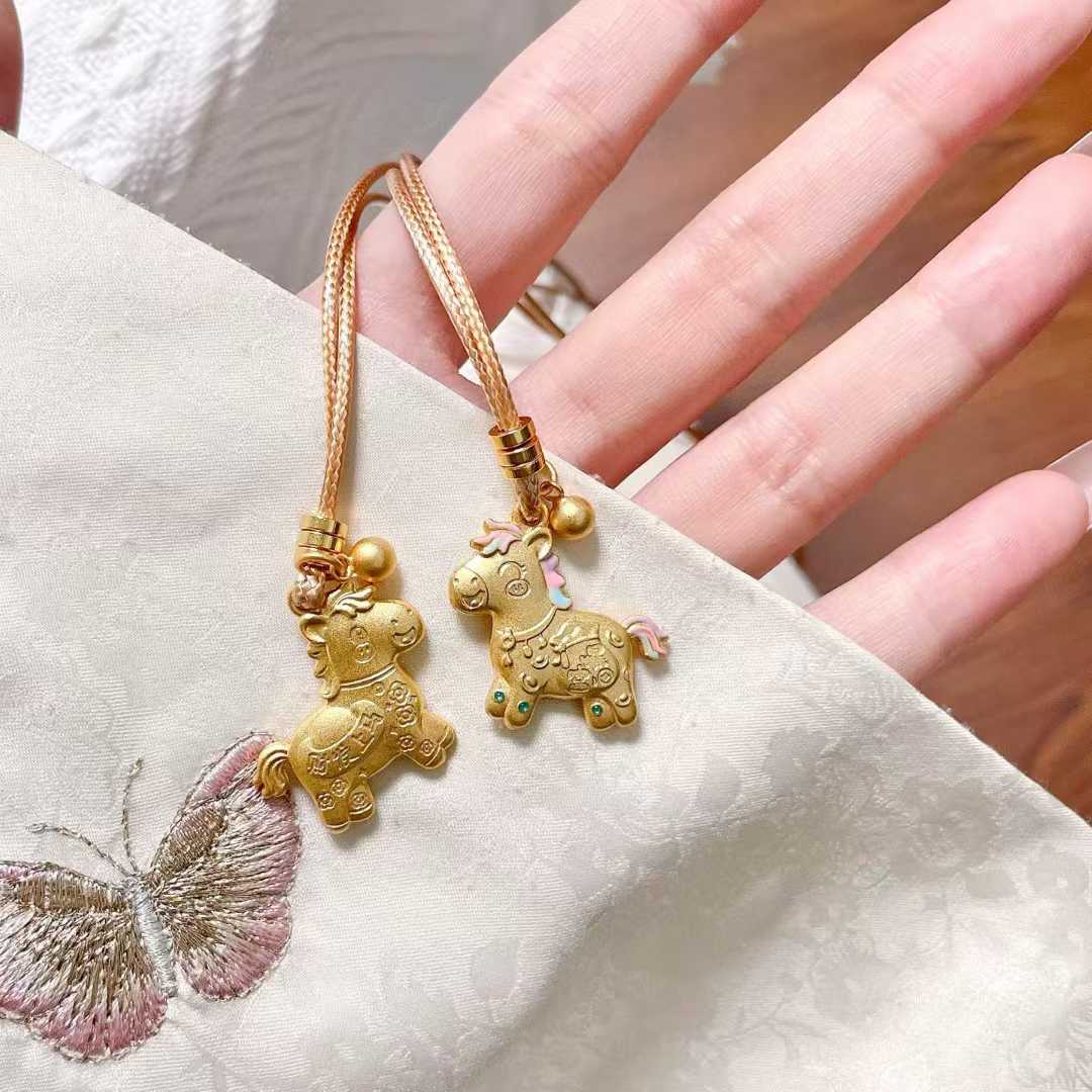 足银999.9纯银马上有钱花吊坠