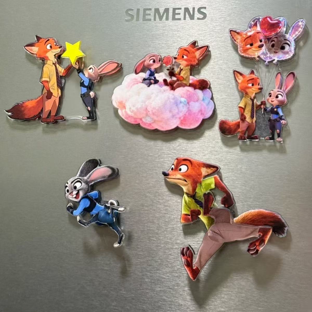 疯狂动物城周边冰箱贴高颜值尼克狐尼克朱迪同人磁吸装饰贴小礼物