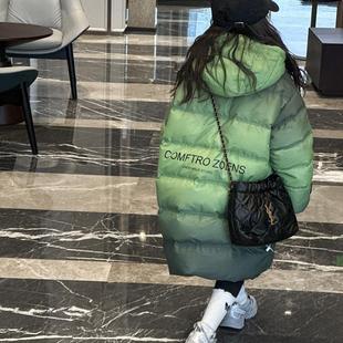 韓國(guó)新款 兒童羽絨服男女童寶寶大小童冬季 中長(zhǎng)款 加厚潮 漸變色長(zhǎng)款