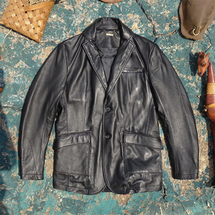 进口头层无涂层绵羊皮西服西装 出口日版 西装 男式 质感超棒 修身