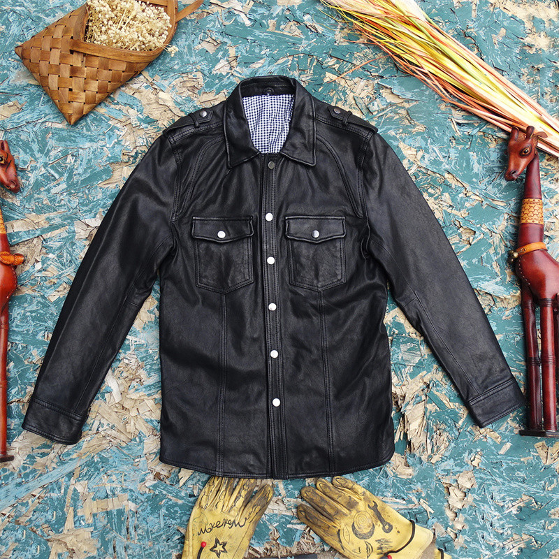 进口轻薄植鞣羊皮轻薄舒适衬衣款