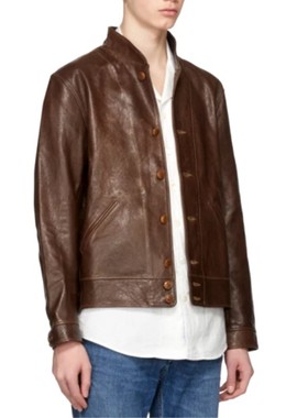 致敬爱因斯坦Menlo Cossack皮夹克植鞣油蜡绵羊皮厚实耐穿不用洗