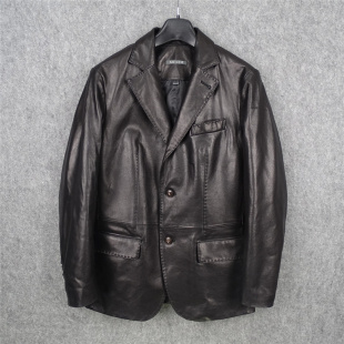 手工力作出口意大利进口头层植鞣绵羊皮西服西装 手缝粗线贯穿饰边