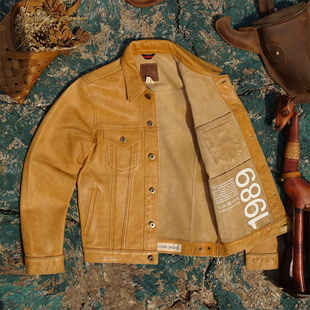 无内衬力作！酵素洗旧做旧羊皮真皮皮衣男代工出口原版牛仔款