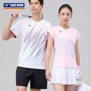 2026新victor胜利羽毛球服威克多男女省队比赛服速干短袖T恤60022