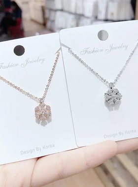 奥地利水晶雪花吊坠女锁骨链项链