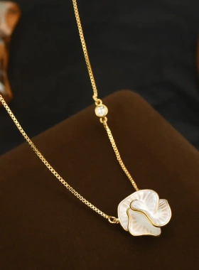 韩版时尚新款滴油山茶花锁骨链