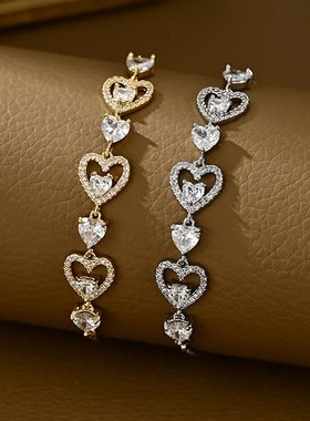 新款微镶锆石可调节抽拉手链