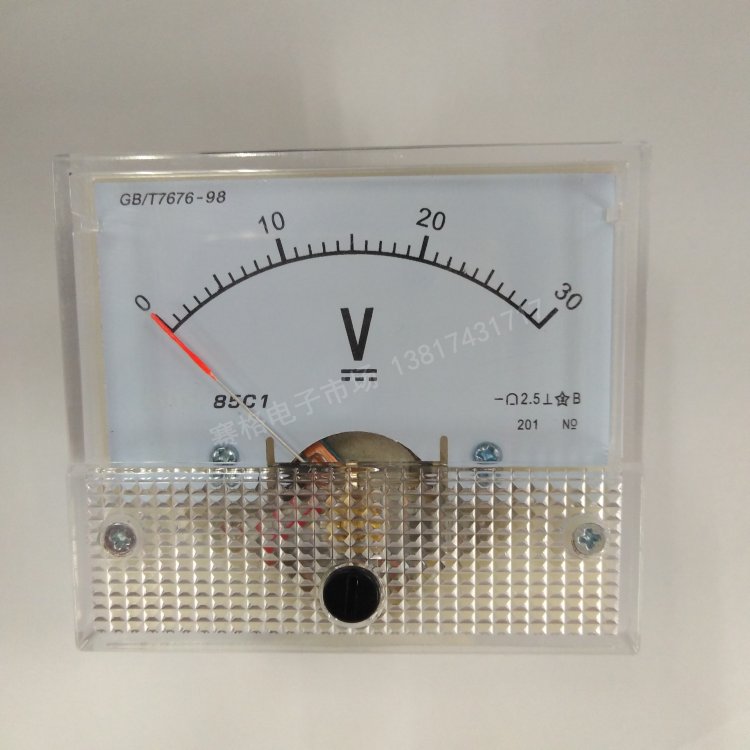 85C1-30V 指针式 电压表 直流DC 电压 85C1 DC30V 5V10V50V75V15V
