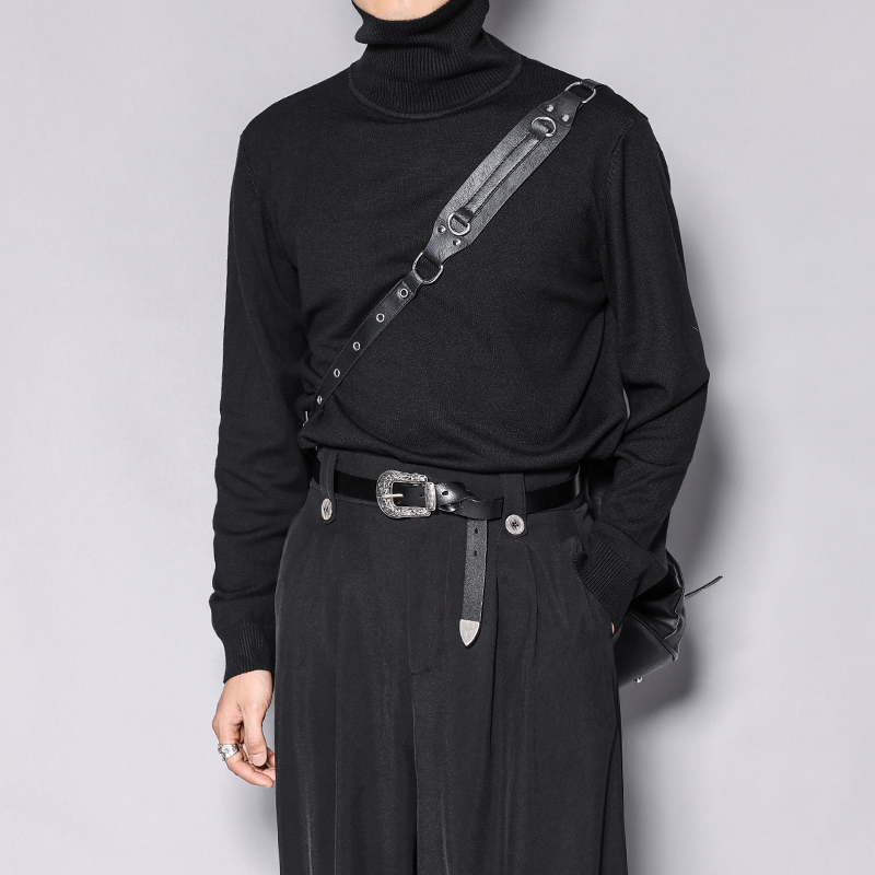 套头高领针织衫四级抗起球毛衣