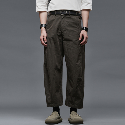 九分裤剪裁弯刀裤简约时尚休闲裤