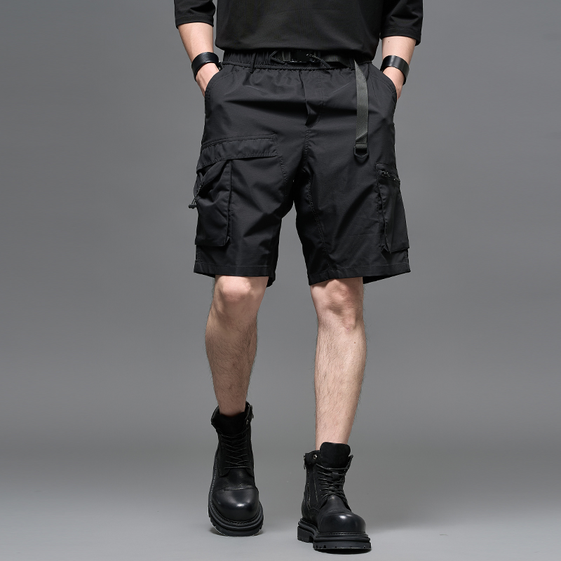 暗黑系工装机能五分裤男生短裤