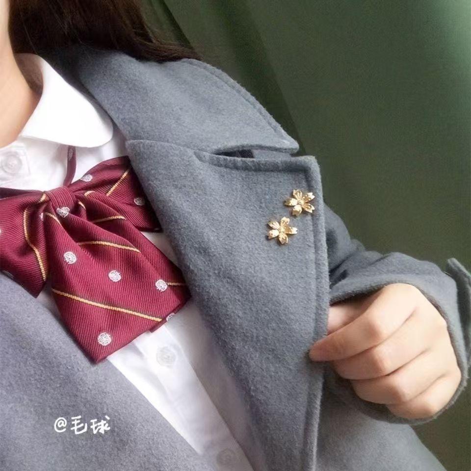 jk制服樱花徽章复古做旧校服胸针日本少女系软妹和风胸花服装配饰