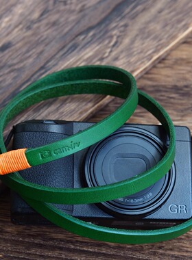 cam-in手工制作相机背带头层牛皮复古微单绳真皮肩带单反挂绳理光