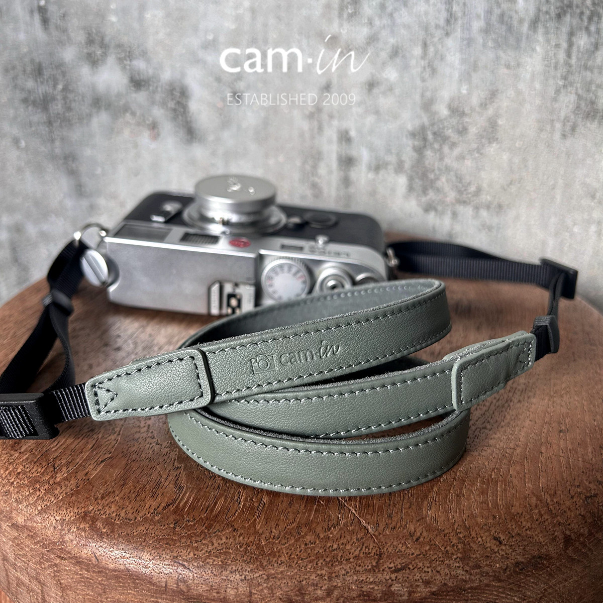cam-in复古牛皮微单相机背带 用于富士莱卡索尼 斜跨真皮相机肩带
