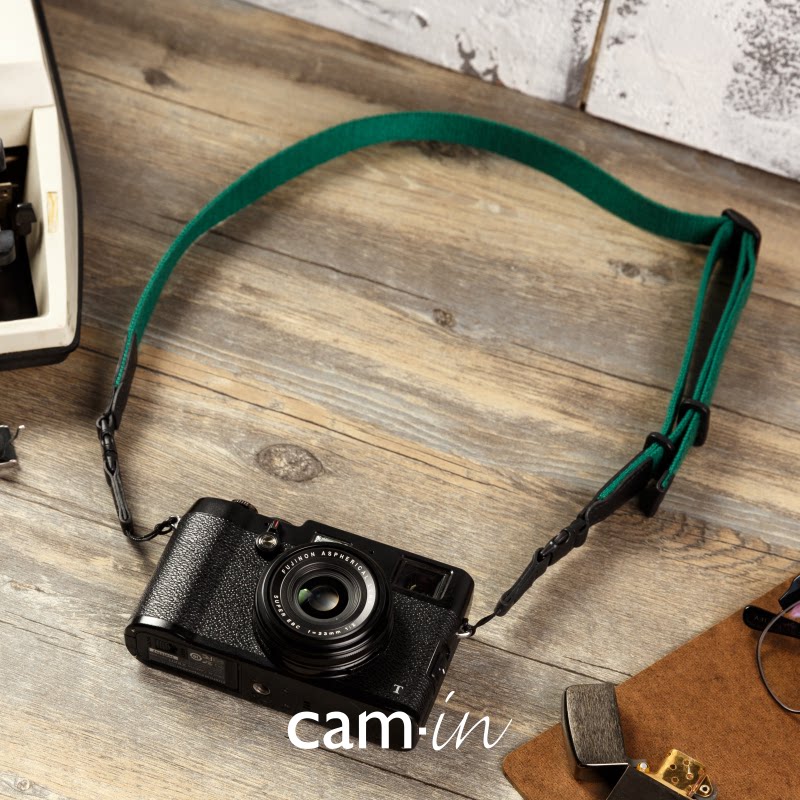 cam-in 新款真皮棉质细绳单反相机背带 微单摄影适用于索尼佳能
