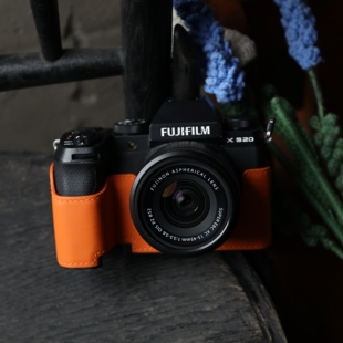 cam-in富士xs20相机真皮皮套 swift牛皮保护套X-S20相机底座 半套