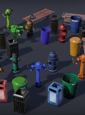 UE4 虚幻4 Raginbear StreetProps 01 4.8-4.12 街道道具