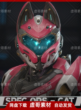 UE4UE5角色模型 Yui SpecOps Cat 科幻性感猫咪机甲女战士角色