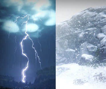 UE4 虚幻4 SuperGenius Weather FX雪,冰雹,雨,雾,尘埃,雷电特效