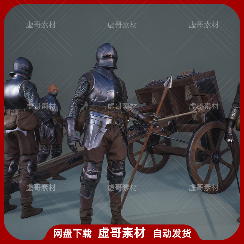 UE4UE5模型 Medieval Infantry 中世纪步兵骑兵弩车人物动画模型