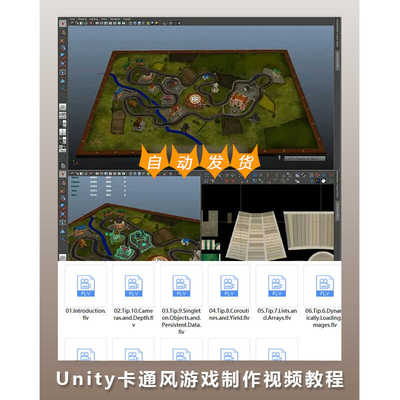 Unity 软件工作技巧 卡通风游戏制作视频教程 FLV格式 603M
