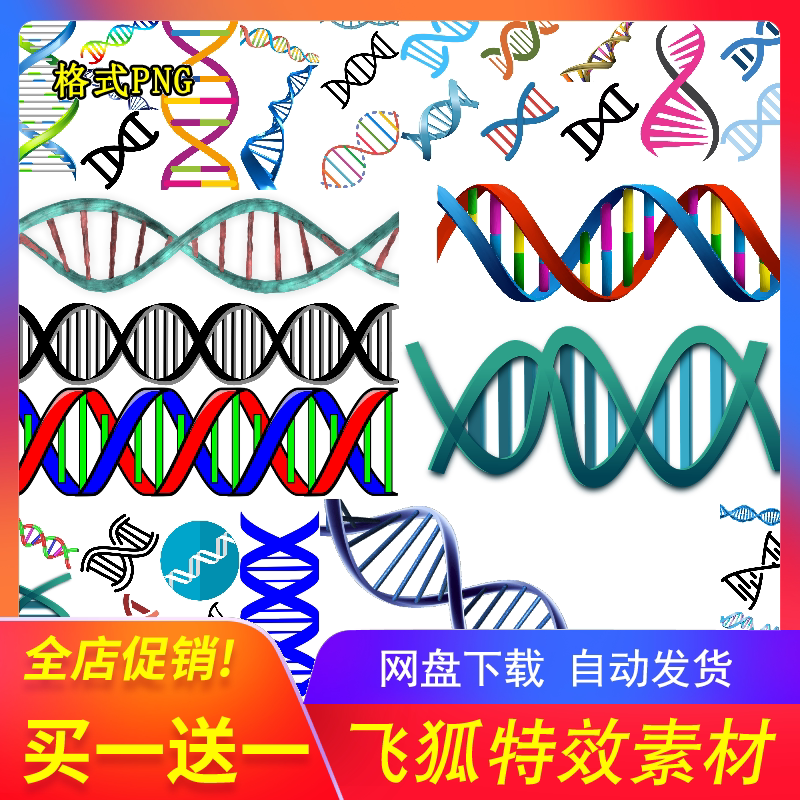 DNA双螺旋结构PNG素材即时下载