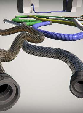 UE4 虚幻4资源 绳子软管 Spline Ropes Hoses Sci-fi 4.7-4.25