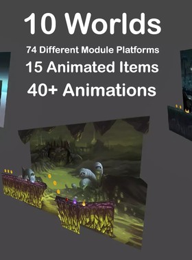 U3D资源 2D横版素材 2D Retro Pixel Art Platformer Pack 1.0