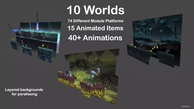 U3D资源 2D横版素材 2D Retro Pixel Art Platformer Pack 1.0