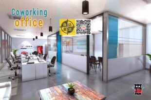 U3D场景 公共办公室室内饰道具模型 Coworking office 1.0
