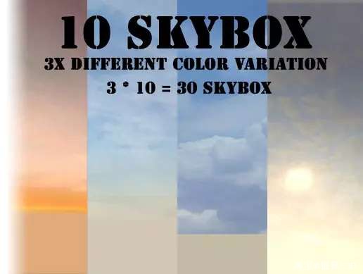 u3d 55种天空盒素材资源包55 skybox pack 1.