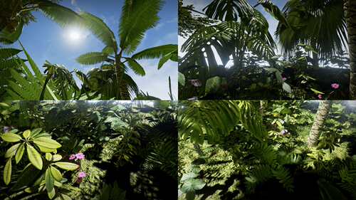 UE4 虚幻4 低聚树叶从 Low Poly Foliage Jungle Pack 4.6-4.25