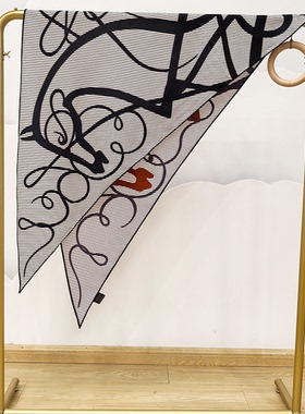 【张琪JIEJI专属】双面异色真丝羊毛三角巾秋冬围巾办公室披肩