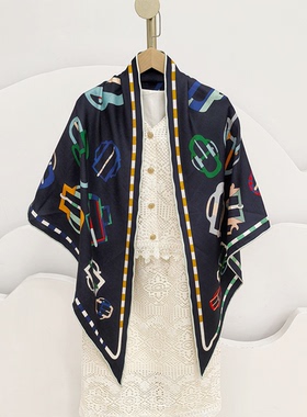 【张琪JIEJI专属】真丝羊毛三角巾女士秋冬保暖围巾空调披肩