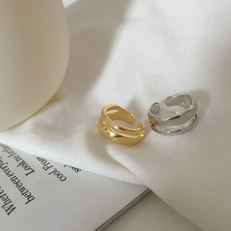 小众复古百搭宽面男女开口食指戒