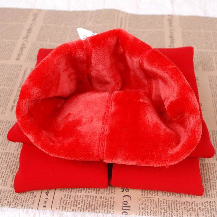 秋冬季结婚新娘大红色加厚加绒外穿打底裤踩脚连脚保暖裤女连裤袜