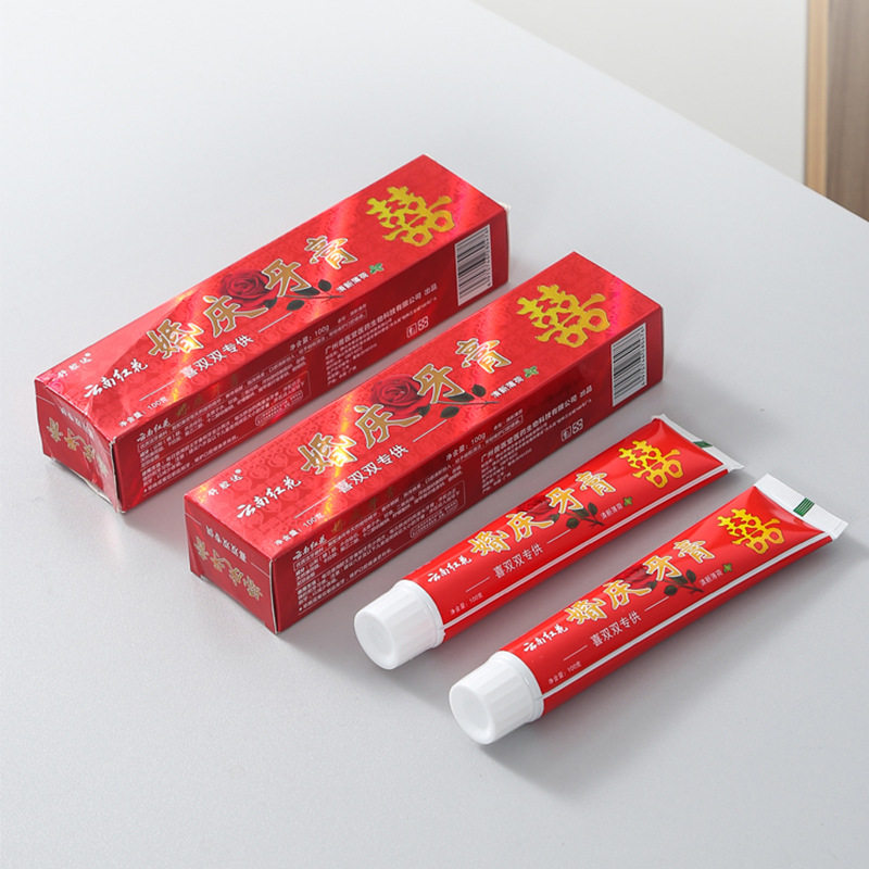 婚庆红色盒装情侣薄荷牙膏