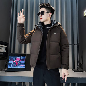 MF105-P138 控178 冬季社会小伙加厚保暖棉衣棉服连帽外套 咖色1，男装棉衣，电商A220