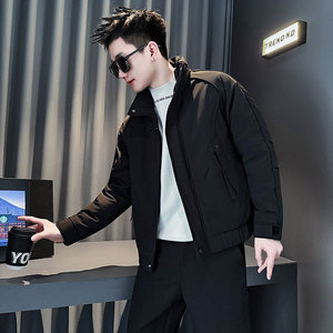 MF96-P138 控188  冬季社会小伙加厚保暖立领棉衣棉服外套  黑色2图片