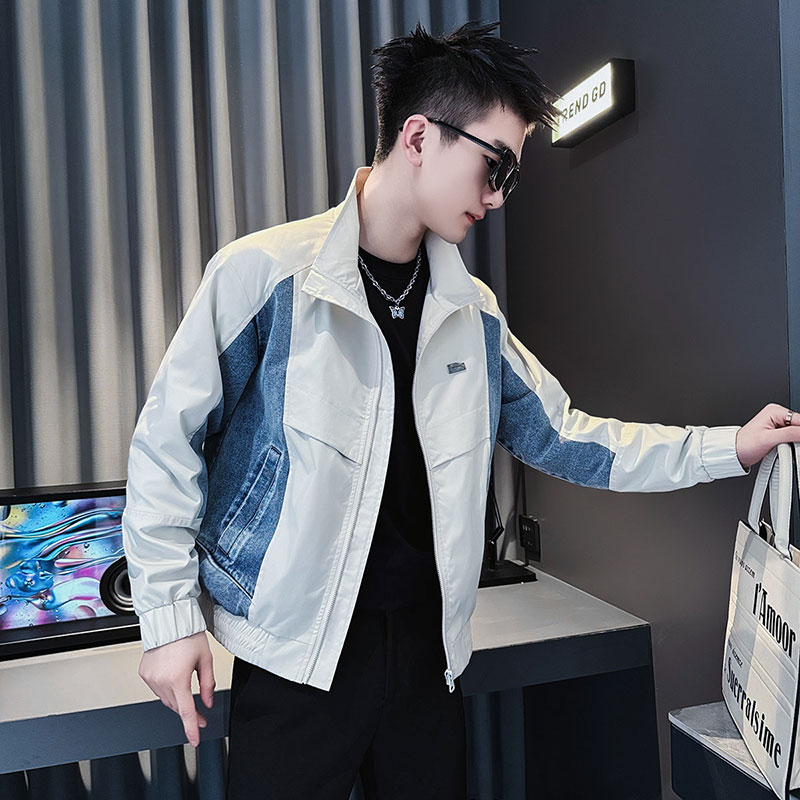 SJ127-P108 控148 社会小伙夹克外套男潮店主风上衣 白1图片