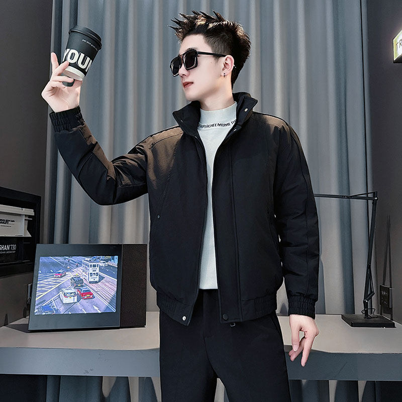 MF103-P138控178冬季社会小伙加厚保暖立领棉衣棉服外套黑色1，男装棉衣，电商A220