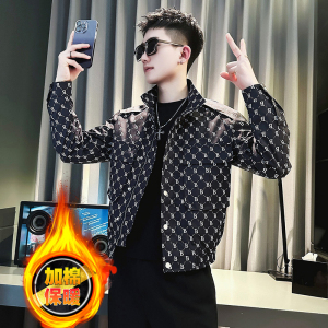SJ43R-P108 薄P98 社会小伙加厚夹克外套潮上衣 黑2图片
