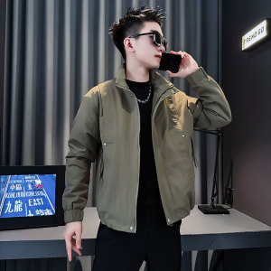 SJ164-P108 控148 社会小伙加棉夹克外套精神小伙男潮店主风绿色2图片