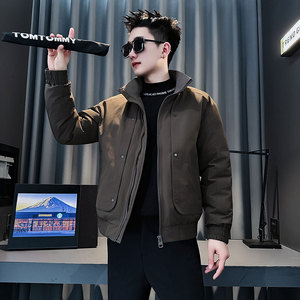 MF93-P138控188冬季社会小伙加厚保暖立领棉衣棉服外套咖色2