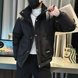 MF26-P148控198冬季社会精神小伙痞立领保暖休闲棉衣外套黑1，男装棉衣，电商A220