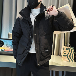 MF26-P148 控198  冬季社会精神小伙痞立领保暖休闲棉衣外套 黑1图片