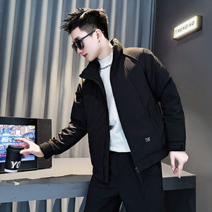 MF85-P138控178冬季社会小伙加厚保暖立领棉衣棉服外套黑色1